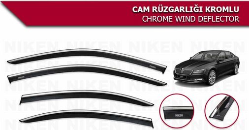 43204082 Skoda Superb Kromlu Cam Rüzgarlığı Niken 2015 Sonrası