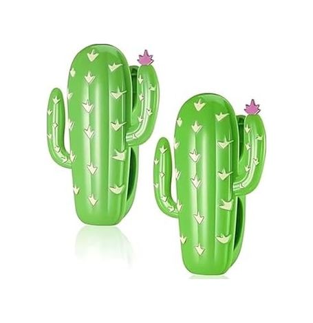 4444 Taş 57855210125035080184975 Kaktüs Plaj Havlusu Tutacağı, Yeşil, Plastik, 2&apos Li Set, Rüzgara Dayanıklı, Mandal Klips Açık Ahşap