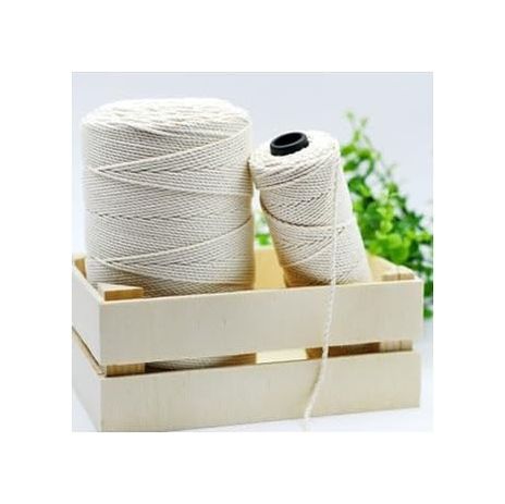 4444 Taş 57855210125278680184975 Büküm Makrome Ipi, Krem 100 Metre Standart Açık Ahşap