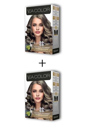 46867867 Sea Color 2X2 Tüp Krem Saç Boyası Seti Küllü Açık Kumral No:8.1
