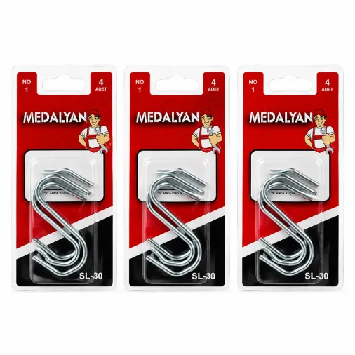48 ADET NO-1 - KÜÇÜK S KANCA 12X4PCS (4745)