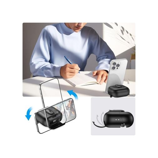 4moms 131618023 Galaxy Buds 3-Pro-3 Fe İçin Lock-Stant Kulaklık Kılıfı Tek Parça Dizayn Çizilme Ve Darbe Önleyici Buds 3 Pro Koruyucu Rahat Tutuşlu Güvenli Kilit Tasarımlı Buds 3 Pro Kılıfı Siyah