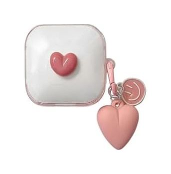 4moms 131618061 Galaxy Buds 4 Pro Kılıf Transparan Smiley Kalp Pembe