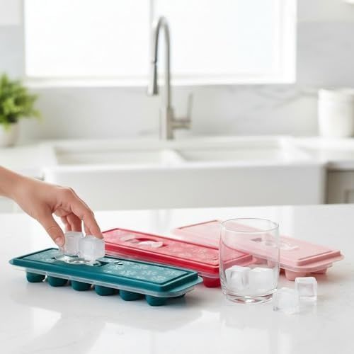 4moms 133243177 1 Adet 12 Gözlü Üsten Doldurulan Silikon Tabanlı Buzluk, 12&apos Li Buz Kalıbı, Silikon Tabanlı Buz Kalıbı, Kolay Ve Pratik Buz Hazırlama Deneyimi Asorti