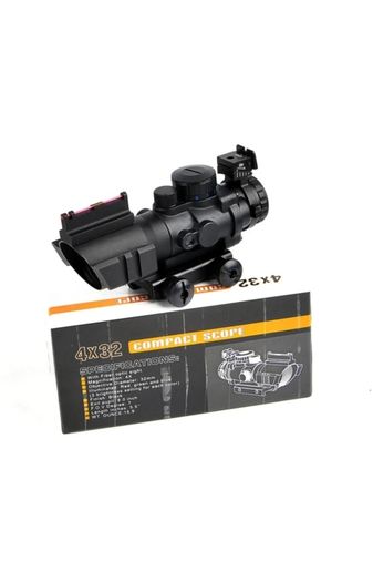 4X32 Kırmızı Işıklı Dürbünü 4x32 Nişangah