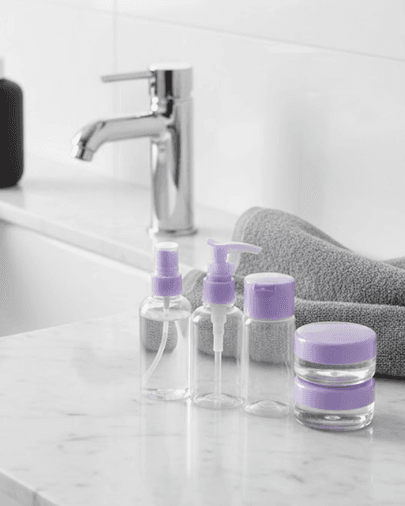 5 Parça Seyahat Banyo Seti 30 ml Şeffaf Taşınabilir Şişe Seti
