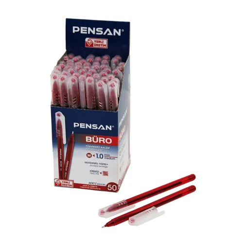 50 ADET PENSAN BÜRO KIRMIZI TÜKENMEZ KALEM M-MEDİUM - 1.0MM UÇ (4745)