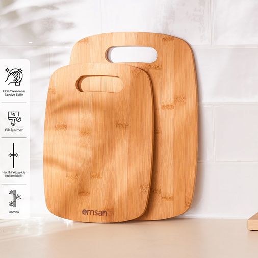 500.- Emsan Bambu Chop 2'li Kesme Tahtası