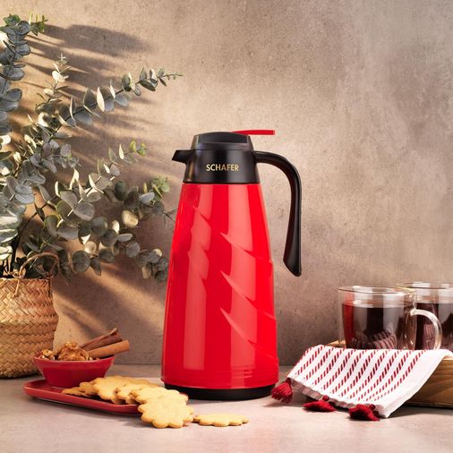 ₺549,00 Schafer Kitchenhouse Mimoza Cam Termos 1,5 L-Kırmızı