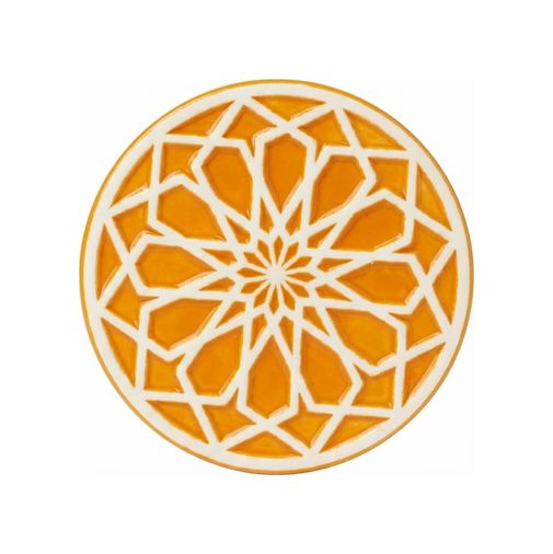 57855210124081580184975 Saul El Yapımı Premium Seramik Bardak Altlığı Özel Kabartmalı Selçuklu Motifi Otantik Bal Köpüğü Hardal Rengi Dekoratif & Isıya Dayanıklı Sunum Altlığı 1