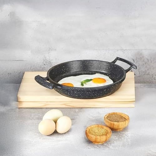 57855210126269780184975 2&apos Li Granit Alüminyum Döküm Sahan Seti Yapışmaz Yumurta & Kızartma Tavası Granit Omlet Tavası 18Cm + 20Cm Eşit Isı Dağılımı Ve Dayanıklı 18Cm 1 Adet Açık Bakır