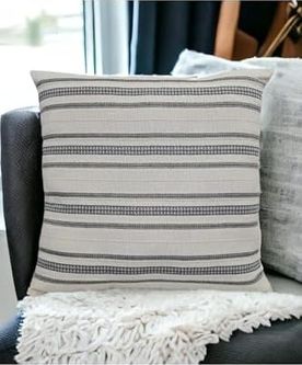 57858324441827599283959 Buldan Dokuma Tasarım%100 Pamuklu 45X45Cm Kırlent Kılıfı Krem Bej-Siyah Diğer