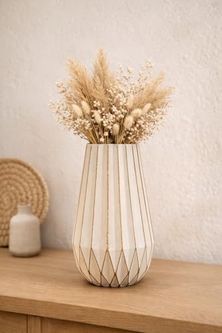57858324442589099283959 Handmade Dekoratif Seramik Vazo Modern & Çizgili Tasarım El Yapımı Doğal Dokulu Vazo Salon, Masa & Konsol Dekoru Diğer