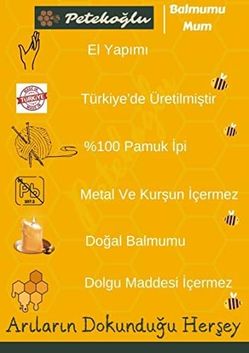 57858324442654899283959 10 Adet 21Cm Mum Dilek Mumu, Beeswax Candle Doğal Petek Bal Mumu Mum Diğer