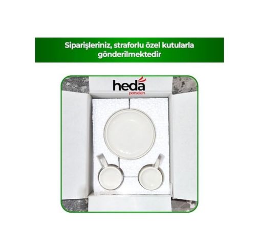 57858324452102099283959 Heda Porselen Kiraz İşlemeli 4 Parça 2 Kişilik Porselen Kahve Fincan Takımı Şık Desenli Türk Kahvesi Seti Diğer