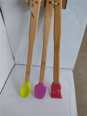 57858324452591399283959 3'lü Spatula Seti,ahşap Saplı Silikon Spatula Seti Diğer