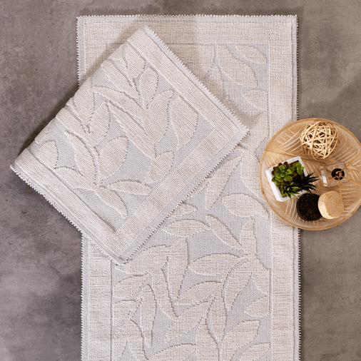 ₺599,00kl Schafer Home Leaf 2 Li Banyo Paspası-Ekru