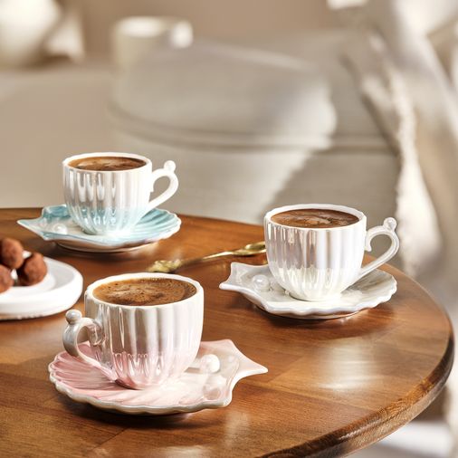 599,99 TL Emsan İstiridye 2 Kişilik Porselen Kahve Fincanı Takımı Mavi 90 Ml
