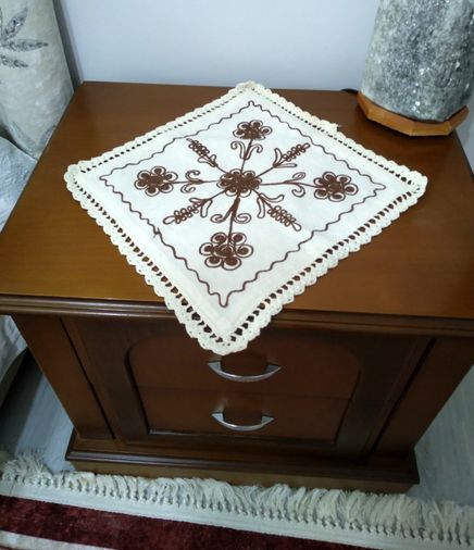 6 Adet Peçete Dantelli El Örme Laseli Peçete (35x35)