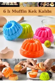 6'lı Silikon Mini Kek Kalıbı Renkli Mini Muffin Kalıbı