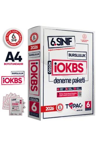 6.sınıf Topaç Yayınları Özgün Iokbs-Bursluluk 6Lı Deneme Paketi Çözümlü Türkiye Geneli