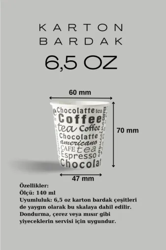 7 oz 8665OZ011702 Store Karton Bardak 6,5 Oz Adet: 100