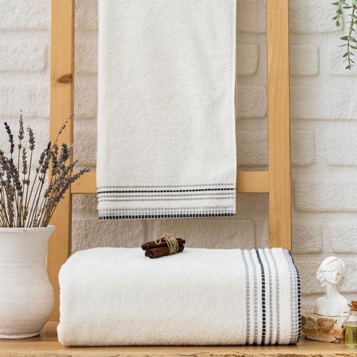 ₺799,0-*** Schafer Home Rosy Armürlü Havlu 70X140 Cm-Krem