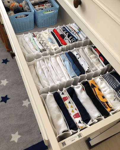 8 Bölmeli Dolap ve Çekmece Içi Düzenleyici Akordiyon Organizer L-00517 (6 Adet) ( Lisinya )