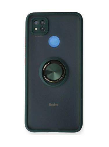 8683140195441-BLNC Redmi 9C Kılıf Montreal Yüzüklü Silikon Kapak - Yeşil Diğer