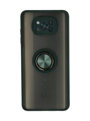 8683140223632-BLNC Pocophone X3 Kılıf Montreal Yüzüklü Silikon Kapak - Yeşil Diğer