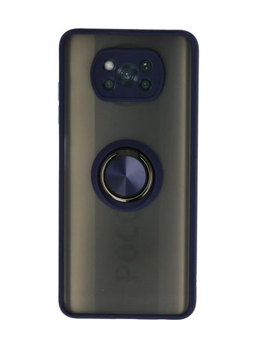8683140223656-BLNC Pocophone X3 Kılıf Montreal Yüzüklü Silikon Kapak - Lacivert Diğer