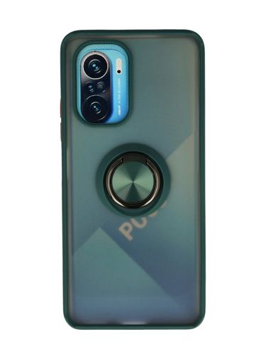 8683140223991-BLNC Redmi K40 Kılıf Montreal Yüzüklü Silikon Kapak - Yeşil Diğer