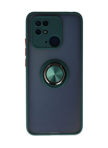 8683140388294-BLNC Redmi 10C Kılıf Montreal Yüzüklü Silikon Kapak - Yeşil Diğer