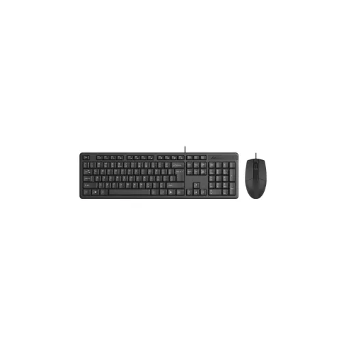 A4 TECH KR-3330S, Siyah, USB Kablolu, Türkçe Q, Multimedya, Klavye Mouse Set