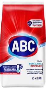 Abc Matik Toz Çamaşır Deterjanı 10KG Klasik Beyazlar & Renkliler (66 Yıkama)