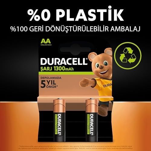 Abell 130487699 Şarj Edilebilir Aa Kalem Pil 2&apos Li Paket , 2500 Mah Nimh, Önceden Sarj Edilmiş, Şarj Edilebilir Pilimiz