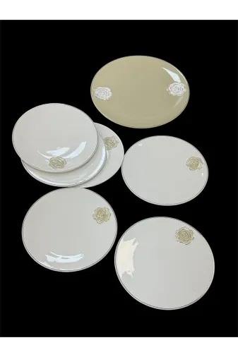 ACAR 2019656058585 Rozsa Porselen Pasta Seti Tkebt Brown