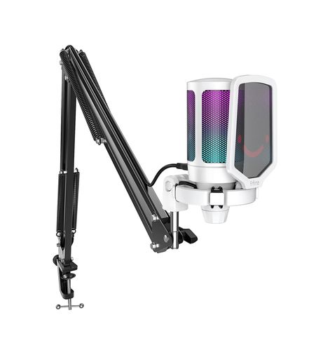 Accusys 131612357 Ampligame A6T Twitch - Youtuber - Gamer - Tiktok - Yayıncı Usb Mikrofon Seti Beyaz
