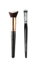 Açılı Kabuki Fondöten Fırçası Nas 0135+ Yuvarlak Kapatıcı Fırçası 0267 Set