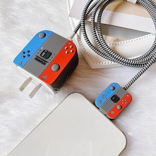 Ack 131614831 18W-20W Şarj Adaptörü İle Uyumlu Nintendo Switch Tasarımlı Şarj Başlığı Ve Şarj Kablo Koruyucu Set Renkli