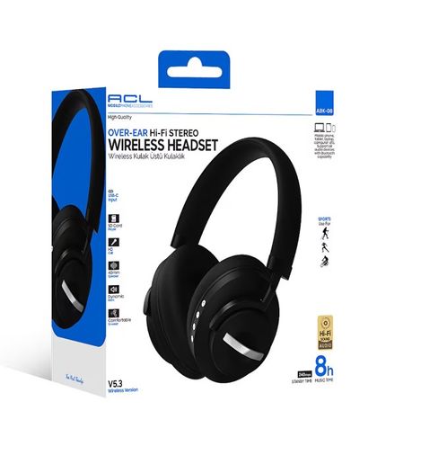 ACL  Abk-08 Wireless V5.8 240 Gün Bekleme Süresi, Hi-Fi Ses Kulak Üstü Kulaklık