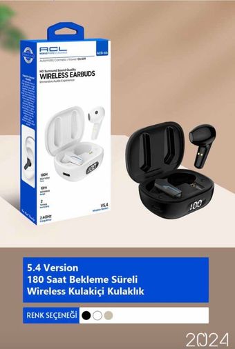 Acl Acb-66 5.4 Versiyon 180 Saat Bekleme Süreli Wireless Kulakiçi Bluetooth Kulaklık