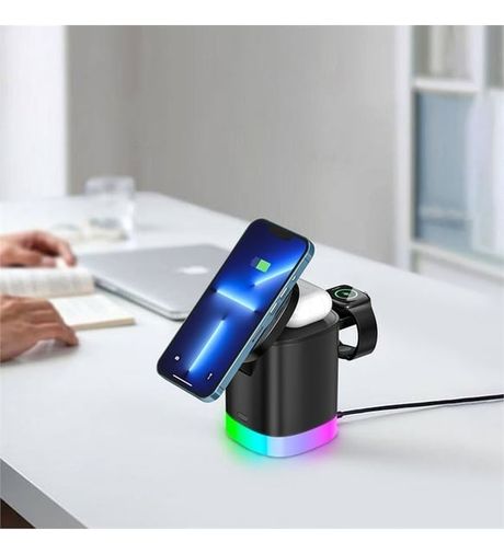 ACL kQIFVsbxoY Aw13 3'ü 1 Arada Rgb Işıklı Magsafe Kablosuz Şarj Standı