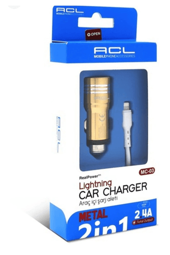 Acl Mc-03 Full Metal 1 Mt Lightning Kablo Araç İçi Şarj Aleti