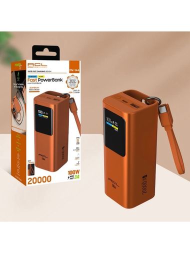 ACL Pw-144 100W 3A, Usb-C Girişi/çıkışlı Dahili Kablolu, Akıllı Djital Göstergeli 20.000Mah, Hızlı Powerbank