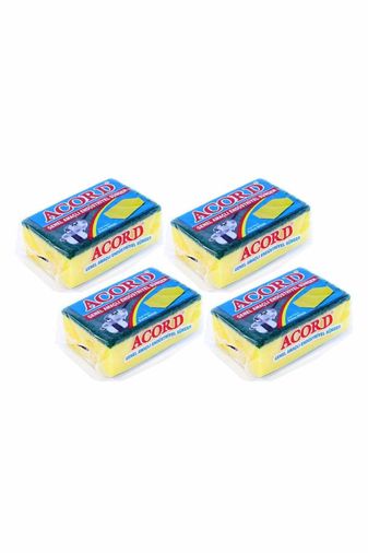 Acord RT-RYL-1HMAD2161-4 4 Adet Jumbo Boy Endüstriyel Çok Amaçlı Bulaşık Süngeri  13X8X4 Cm