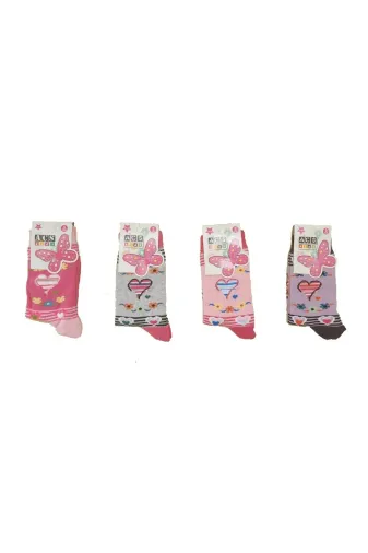 Açs Çorap s4h-8909 Kız Çocuk Karışık Renk 3 Çift Ekonomik Çorap