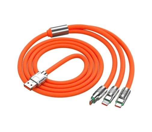 Adler 2884188 3 İn 1 Type-C + Micro Usb + Lightning Hızlı Şarj Kablosu Silikon Kablo 1 Metre Opp Ambalaj 4434