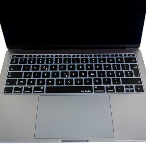 Aebo 131611401 Macbook Klavye Koruyucu A1534 A1708 Uyumlu Türkçe F Baskılı Silikon Klavye Koruyucu Uk Enter Siyah