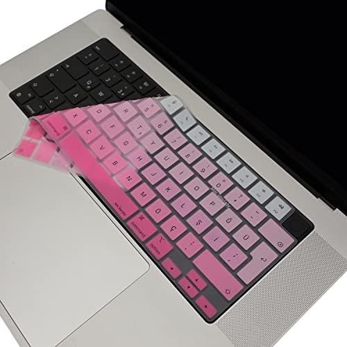 Aebo 131612112 Macbook Türkçe Q Klavye Koruyucu Pembe M1-M5 Air 13.6 A2681 A3113 A3240 A3449 Pro 14 A2442 A3426 A3434 Pro 16 A2485 A3429 Ultra İnce Silikon Keyboard Cover Touch Id Pembe